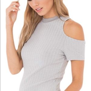 Black Swan Rylan Ribbed Cold Shoulder Top